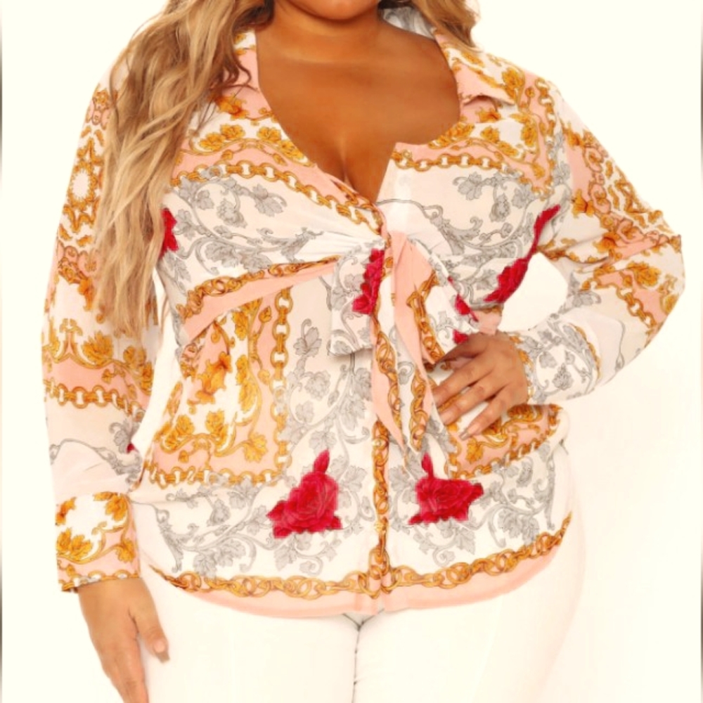 Multicolored sheer shirt